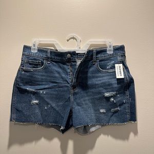 Old Navy Mid-Rise Boyfriend Ripped Cut-Off Jean Shorts for Women -3-inch inseam